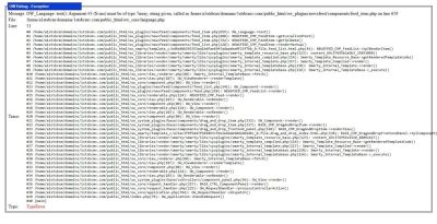 I have no idea on what happened but today my site popped up the error code 500 so I ran a debug and got this...Anyone got a fix for it. See attached pic.